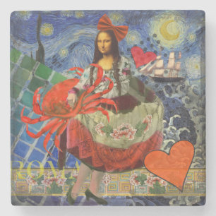 Dessous-de-verre En Pierre Mona Lisa Fun Zodiaque Fantaisiste 