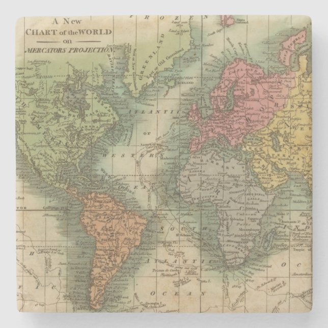 Dessous-de-verre En Pierre Monde 4 (Devant)