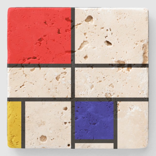 Dessous-de-verre En Pierre Mondrian 3 (Devant)