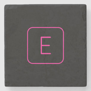 Dessous-de-verre En Pierre Monogram de Styled   Pink & Black