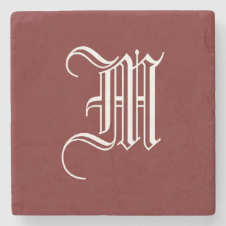 DESSOUS-DE-VERRE EN PIERRE MONOGRAMME