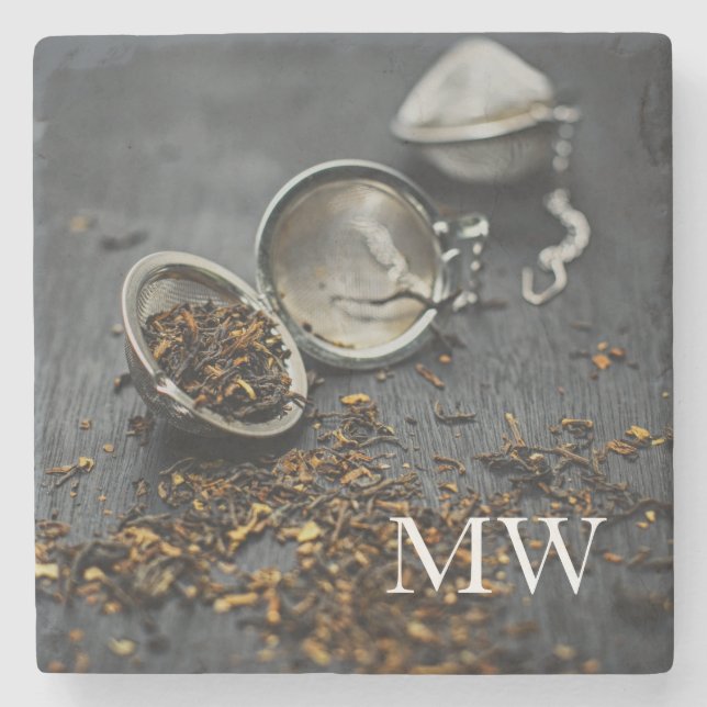 Dessous-de-verre En Pierre Monogramme Belle Tea amoureux design (Devant)