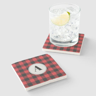 Dessous-de-verre En Pierre Monogramme Buffalo Check Motif