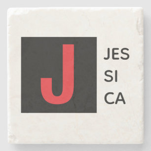 Dessous-de-verre En Pierre Monogramme de nom professionnel élégant moderne