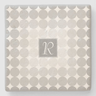 Dessous-de-verre En Pierre Monogramme des cercles gris modernes