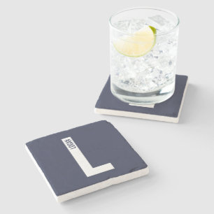 Dessous-de-verre En Pierre Monogramme et nom personnalisés modernes