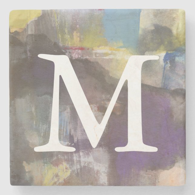 Dessous-de-verre En Pierre Monogramme | Interlude calme (Devant)
