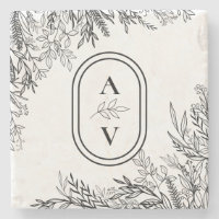 Monogramme Mariage blanc et noir