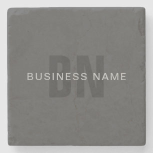 Dessous-de-verre En Pierre Monogramme moderne gris foncé modifiable Modèle de