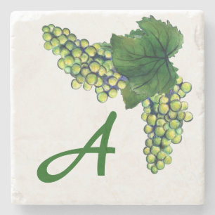 Dessous-de-verre En Pierre Monogramme personnalisé Chardonnay White Wine Rais