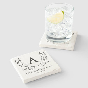 Dessous-de-verre En Pierre Monogramme Russe Antlers