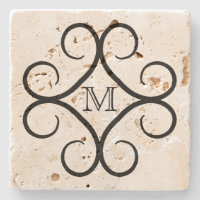 monogramme simple à rotation noire
