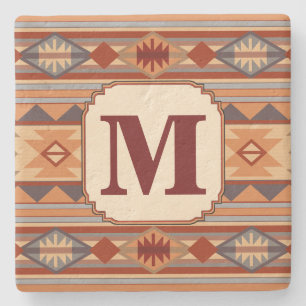 Dessous-de-verre En Pierre Monogramme Tan Design Sud-Ouest