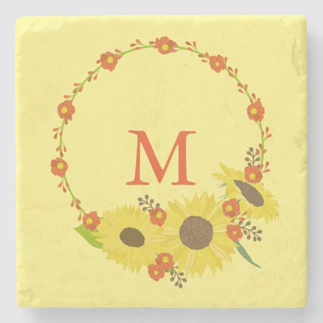 Dessous-de-verre En Pierre Monogramme Tournesol (Devant)