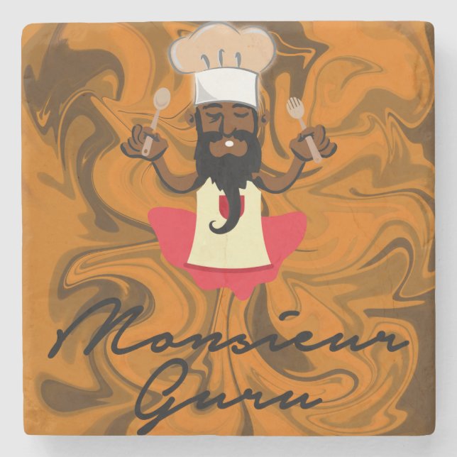 Dessous-de-verre En Pierre Monsieur Guru (Devant)