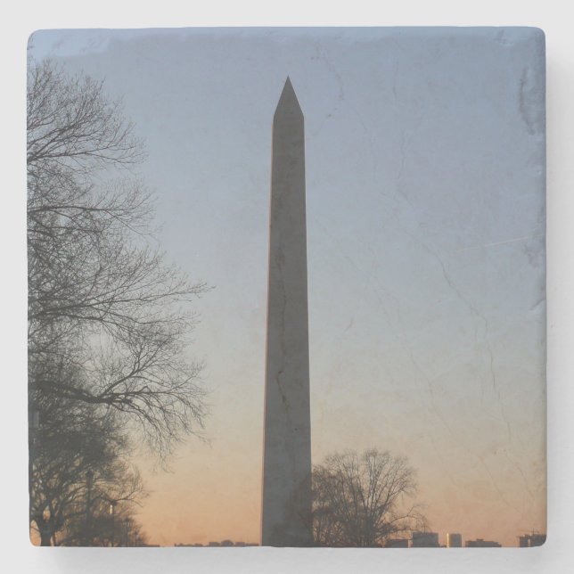 Dessous-de-verre En Pierre Monument de Washington au coucher du soleil (Devant)