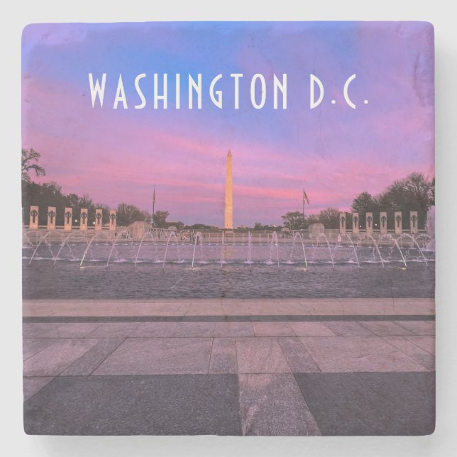 Dessous-de-verre En Pierre Monument de Washington au coucher du soleil (Devant)
