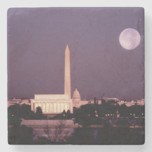 Dessous-de-verre En Pierre Monument de Washington, le capitol et Jefferson