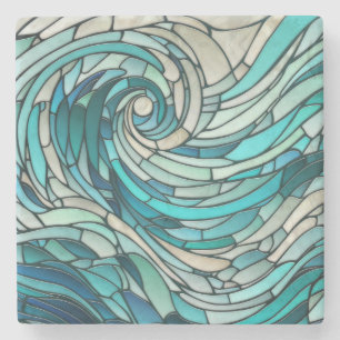Dessous-de-verre En Pierre Mosaïque de la vague océanique