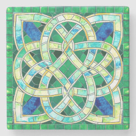 Dessous-de-verre En Pierre Mosaïque de pierre céleste verte