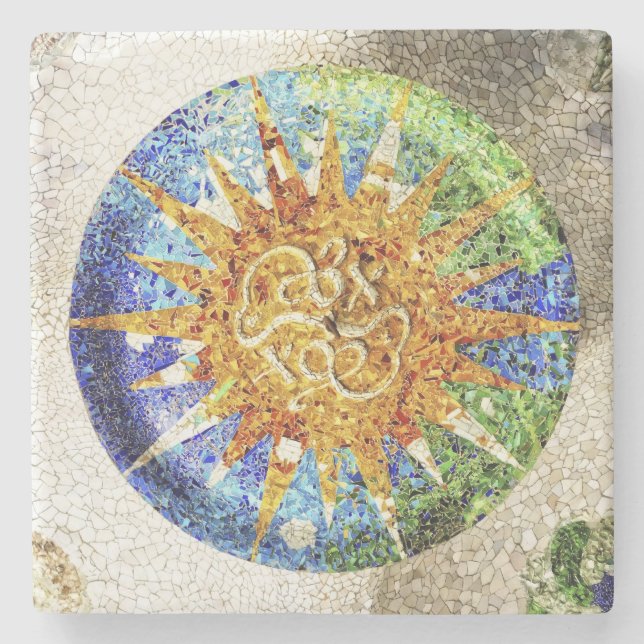 Dessous-de-verre En Pierre Mosaïques de Park Guell (Devant)