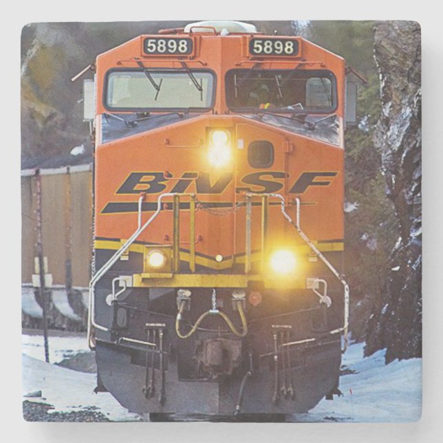 Dessous-de-verre En Pierre Moteur de train diesel classique (Devant)