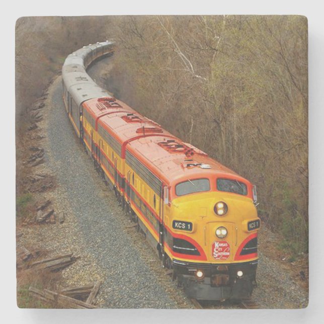 Dessous-de-verre En Pierre Moteur de train diesel classique (Devant)