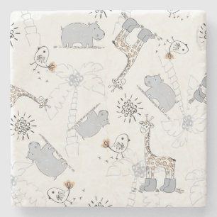 Dessous-de-verre En Pierre motif 2 de griffonnage