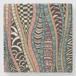 Dessous-de-verre En Pierre Motif abstrait dans le style ethnique