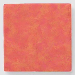 Dessous-de-verre En Pierre Motif abstrait orange rouge