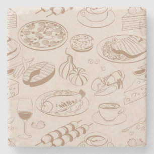 Dessous-de-verre En Pierre Motif alimentaire 3