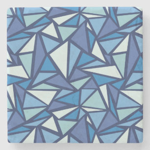 Dessous-de-verre En Pierre Motif bleu abstrait de Crsytal de glace