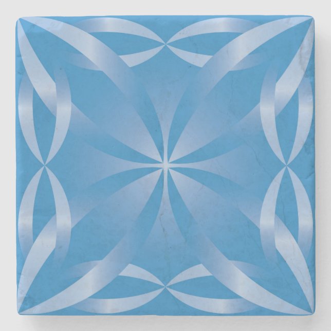 Dessous-de-verre En Pierre motif bleu topaz (Devant)