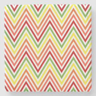 Dessous-de-verre En Pierre Motif coloré de Chevron de zigzag