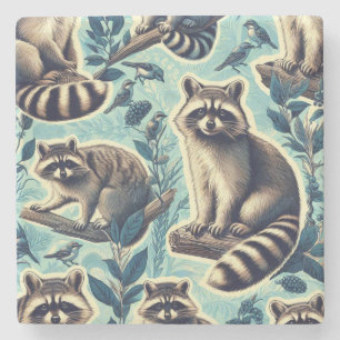 Dessous-de-verre En Pierre Motif Cute Racoon