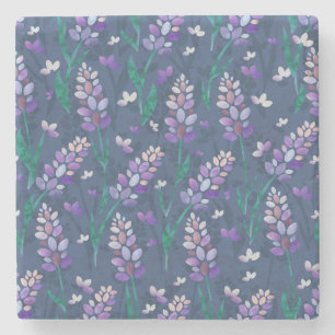 Dessous-de-verre En Pierre Motif de champs Lavender dans violet