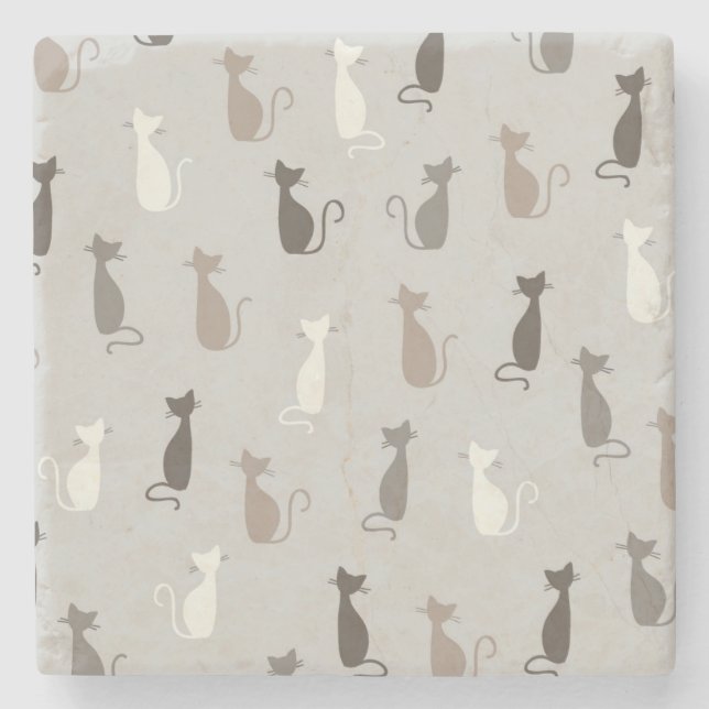 Dessous-de-verre En Pierre Motif de chats (Devant)