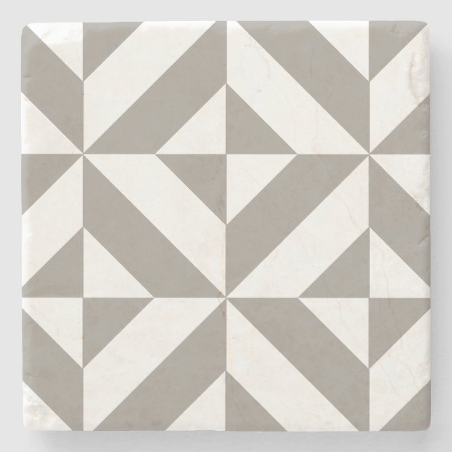 Dessous-de-verre En Pierre Motif de cube géométrique gris argenté (Devant)