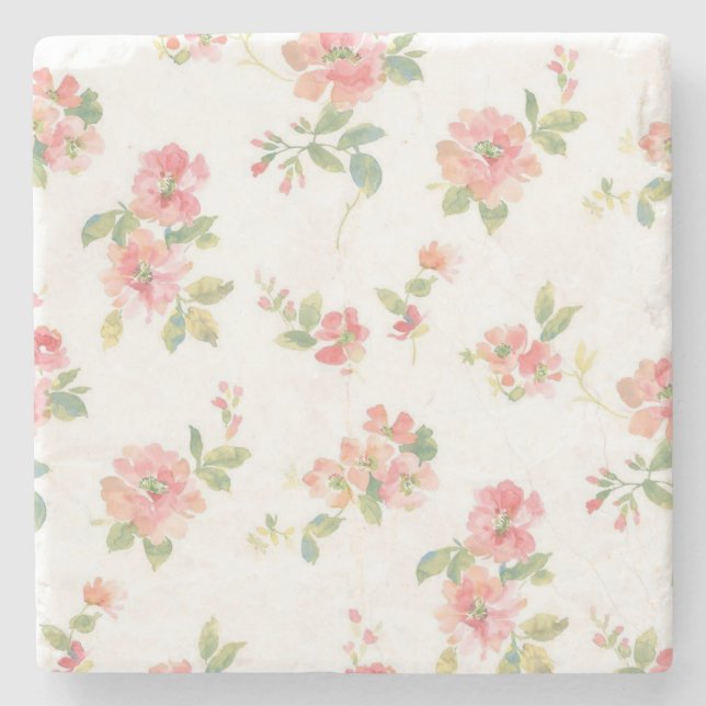 Dessous-de-verre En Pierre Motif de fleurs (Devant)