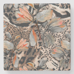 Dessous-de-verre En Pierre Motif de la peau animale africaine sauvage