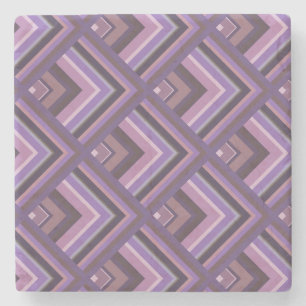 Dessous-de-verre En Pierre Motif de l'échelle des bandes de mauve