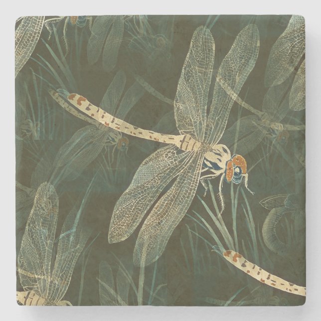 Dessous-de-verre En Pierre Motif de libellules majestueux (Devant)