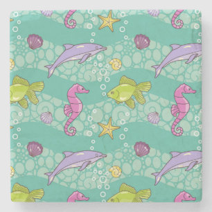 Dessous-de-verre En Pierre Motif de mer d'été