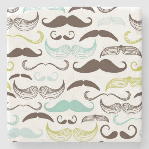 Dessous-de-verre En Pierre Motif de moustache, rétro style 2