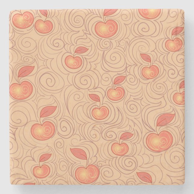 Dessous-de-verre En Pierre Motif de pommes (Devant)
