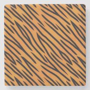 Dessous-de-verre En Pierre Motif de rayure de tigre