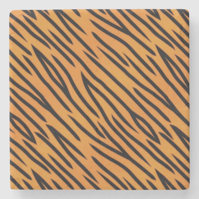 Dessous-de-verre En Pierre Motif de rayure de tigre (Devant)