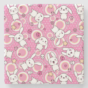 Dessous-de-verre En Pierre motif de rose de kawaii