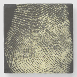Dessous-de-verre En Pierre Motif d'empreinte digitale à boucle inversée uniqu