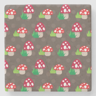 Dessous-de-verre En Pierre motif d'enfants de champignon